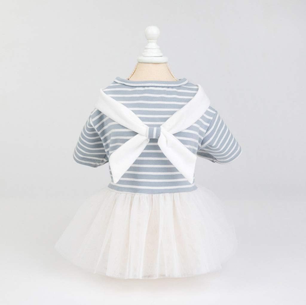 Summer Pet Clothes Dot Dog Dress for Dogs Skirt Summer Princess Dog Wedding Dresses York Clothes for Dogs Skirts Pet Cats Dress (Color : Blue Size : Small) (Blue X)
