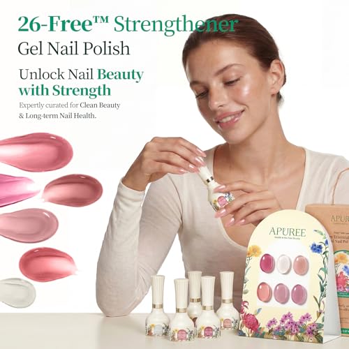 Set de Esmaltes en Gel Sin HEMA APUREE Rosa Transparente miniatura 6