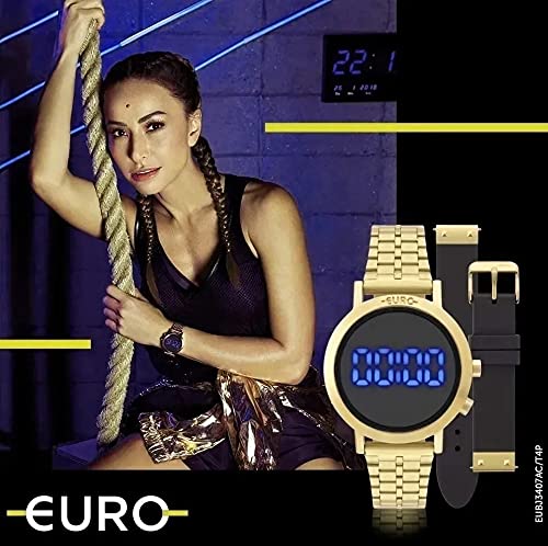 Relógio, Digital, Euro, EUBJ3407AA/T4P, Feminino, Dourado