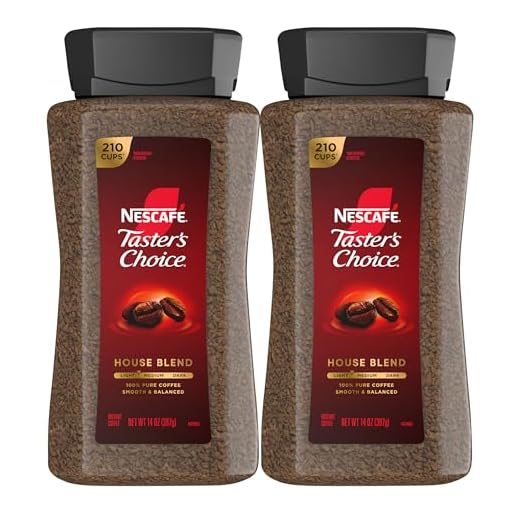 NESCAFÉ Taster's Choice Instant Coffee, Light Medium Roast Coffee, House Blend, 2 Jars (14 Oz Each)