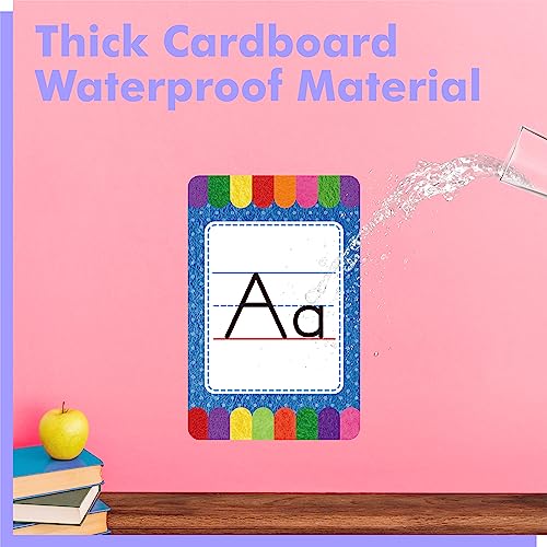 Alphabet Bulletin Board Set, 37 PCS ABC Wall Decorations 26 Upper/Lower Case Letters plus 0-10 Numbers Small Posters for Preschool, Kindergarten Classroom Playroom Bedroom Decorations for Students