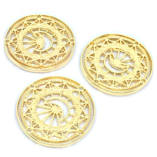 [ストアーズクラブ] 輝く月の魔法陣 レジンフレーム 透かしチャーム 3個 セッティング ハンドメイド 手芸材料 アクセサリーパーツ