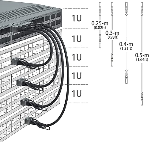 Image of 10Gtek 10G SFP+ DAC Twinax Cable, SFP+ to SFP+ Direct Attach Copper Passive for Cisco SFP-H10GB-CU0.42M, Ubiquiti UniFi, Meraki, Mikrotik, Fortinet, Netgear, D-Link and More, 0.42-Meter(1.4ft)