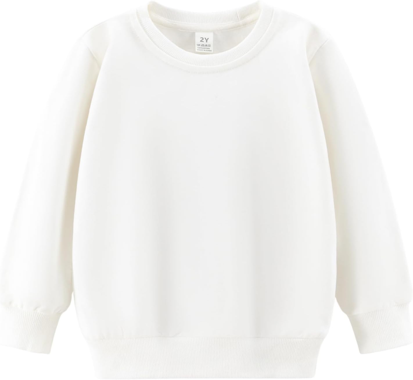 Kids Cotton Sweatshirt 2-6Y Solid Color Basic Thin Long Sleeve Crewneck Pullover for Toddler Boys Girls