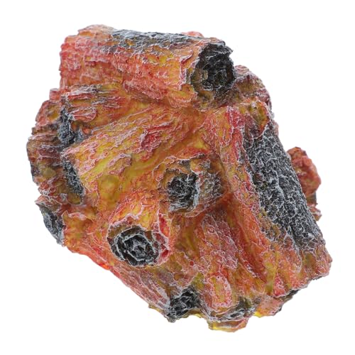 MALUGOGO Lámpara de resina sintética con efecto carbón realista, luz nocturna LED sin llama, para un ambiente de vida acogedor, seguro, decorativo, para chimenea de mesa