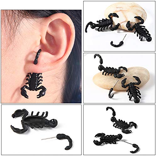 Halloween Skorpion Ohrringe Karneval Ohrstecker für Damen und Herren Schwarz 1 Paar