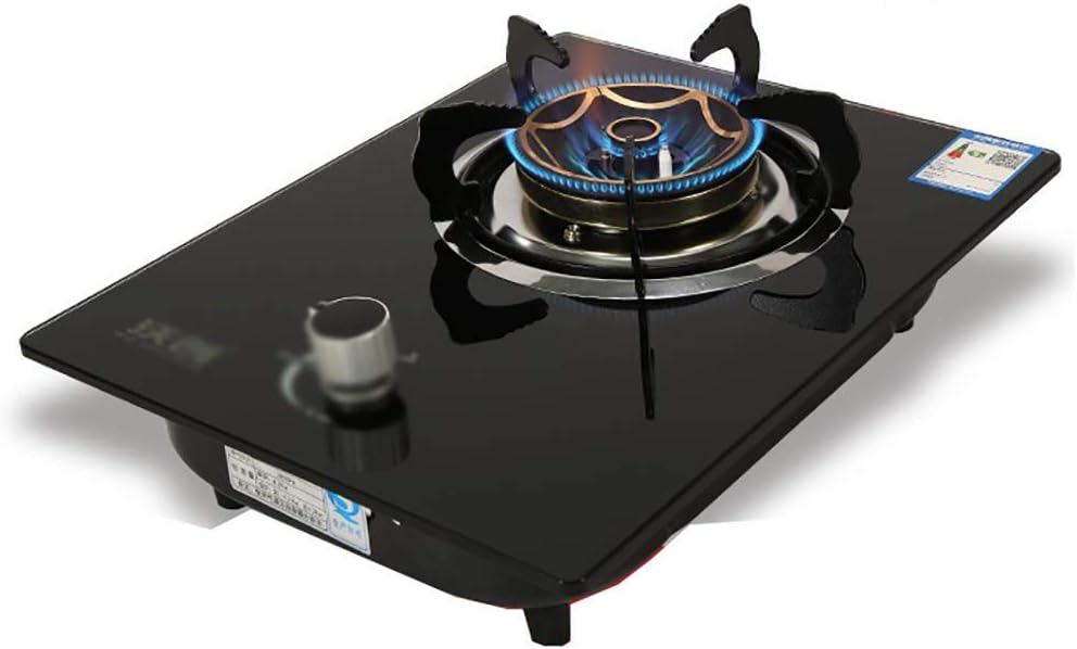 Desktop/Embedded Gas Stove,Black Tempered Glass Natural Gas/Liquefied Gas Cooktop 4.2Kw(C Liquefied gas) (E Liquefied gas)