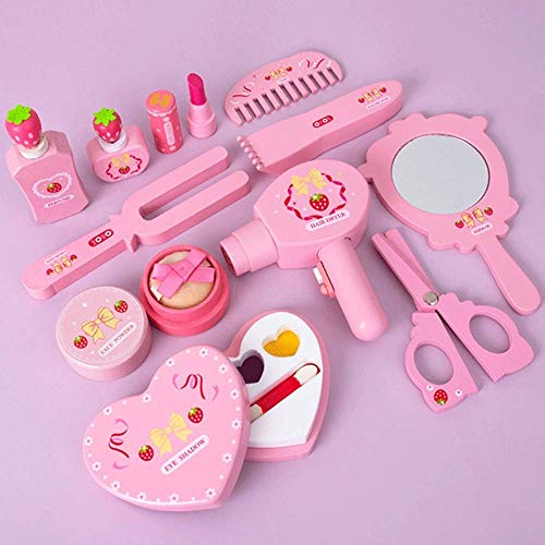 Raelf Cute Pink Wooden Dresser Table Girls Make Up Toys Kids Pink Children's pink dressing table decoration ornaments Bedroom Makeup Table Chair Set for Children, DIY Assembled Toys,Children's educati - Image 7