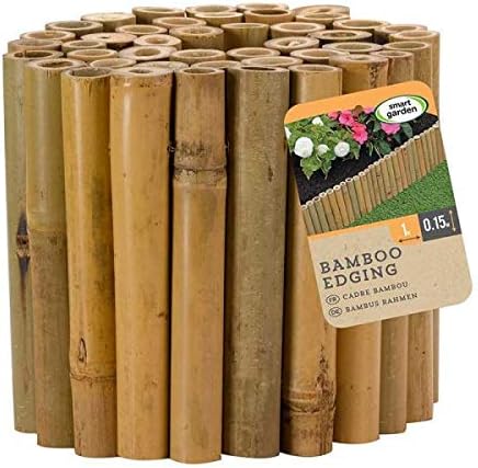 Garden Mile Giant Heavy Duty Wooden Garden Edging - 100cm Weatherproof Bamboo Lawn Edging Border Easy Installation- Plant Border Fencing For Flowerbeds, Pathways, Lawn Edging & Gardening Maintenance