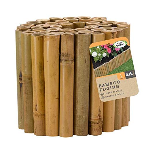 Image of Garden Mile Giant Heavy Duty Wooden Bamboo Garden Edging - 100cm Weatherproof Lawn Edging Border Easy Installation - Plant Border Fencing for Flowerbeds, Pathways, Lawn Edging & Gardening Maintenance