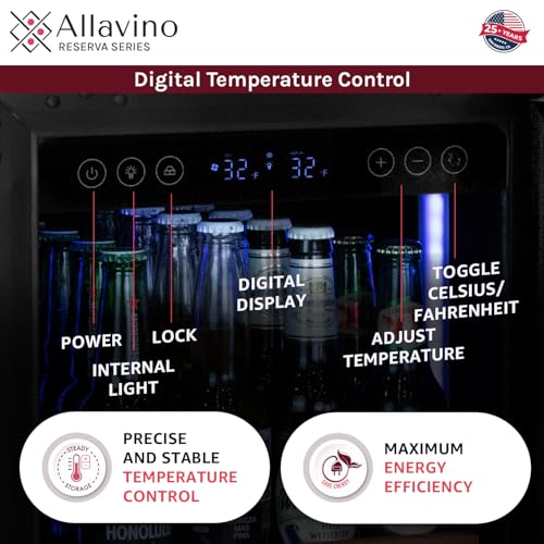 Image of Allavino 15 inch Wide Reserva Series Stainless Steel Left Hinge Beverage Center