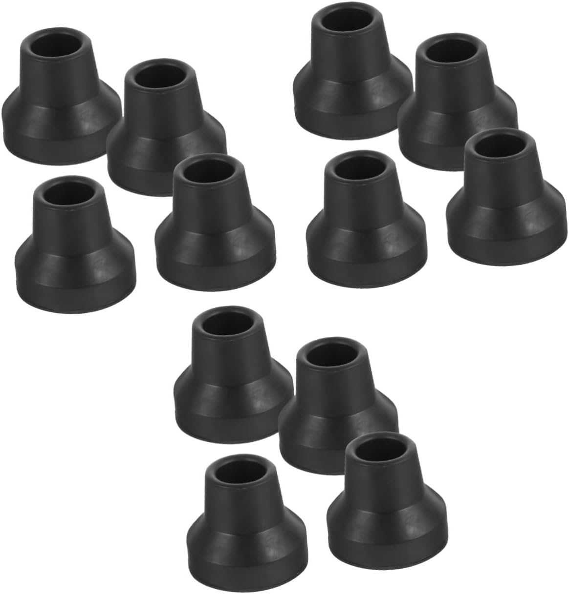 Healifty 12pcs Rubber Cane Feet Heavy Duty Non- Crutch Tips for Enhanced Stability - Pads for Crutches and Walking Sticks Easy to Install for Seniors and Disabled Users