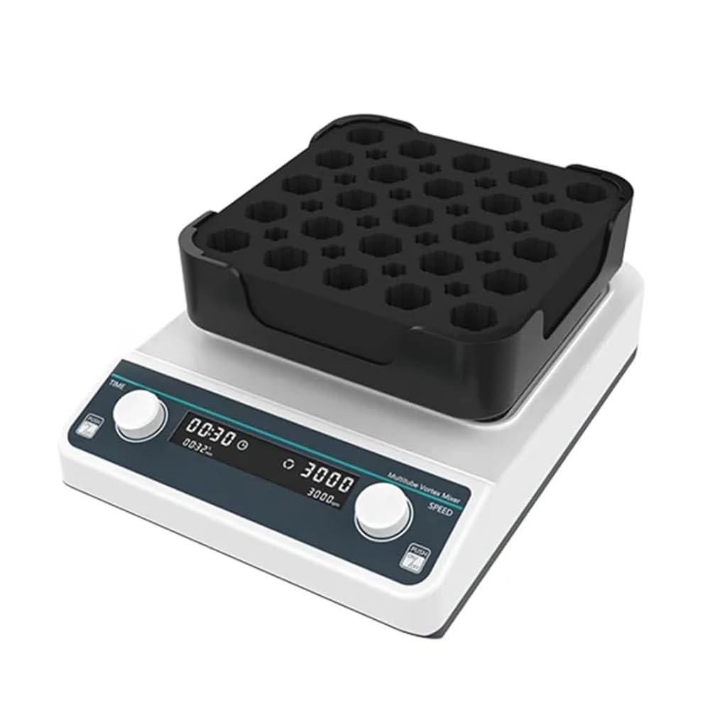 Lab Vortex Shaker, oscylacyjna maszyna do mieszania wielu rur, regulacja prędkości 1500-3000 obr./min, czas 1 min-8 h, odpowiedni do tubek od 1,5 ml do 50 ml