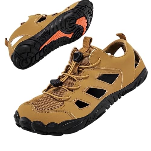 Cldzmor OpenStep Ergonomic Barefoot Sandals (Khaki,W7 / M5)