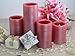 Red Flameless Real Wax Candles with Remote 4, 5, 6, and 8-Inch Unscented LED Candles of 4