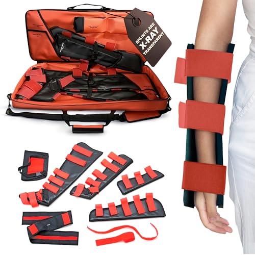 Image of Dixie EMS Fracture Splint Kit - Emergency Immobilization Set with Arm & Leg Splints, Shoulder Support & Carry Bag - First Responder, EMT, Paramedic & Medical Use