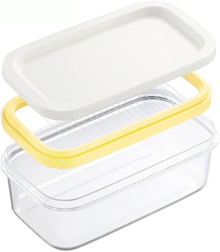 Miniatura 11 de Cortador de mantequilla hermético, estuche de almacenamiento de mantequilla en barra con tapa para refrigerador (hermético, mediano 280g)