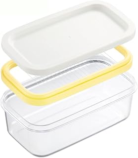 Plastic Butter Cutter Slicer, Butter Dish Container with Lid for Fridge, Easy Cutting Two 4oz Sticks Butter(Not Airght, Small 200g)