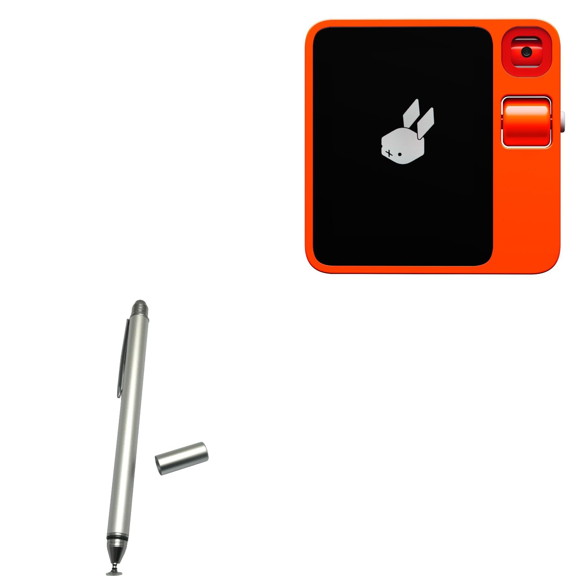 BoxWave Stylus Pen Compatible with Rabbit R1 - DualTip Capacitive Stylus, Fiber Tip Disc Tip Capacitive Stylus Pen - Metallic Silver