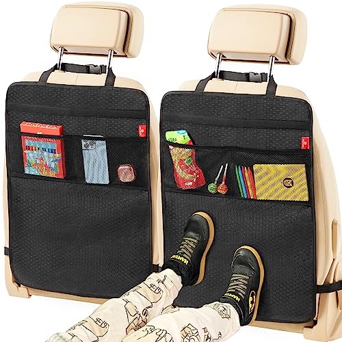Helteko-Back-Seat-Protector-for-Car-2-Pack-Premium-Kick-Mats-for-Kids-Extra-Large-Car-Seat-Cover-for-Backseat-with-Mesh-Pockets-Waterproof-Dirt-Mud-Protection-Car-Travel-Accessories