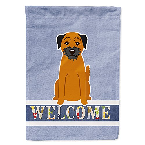 Drapeau Border Terrier Bienvenue Grand Format en Toile pour Maison - 2