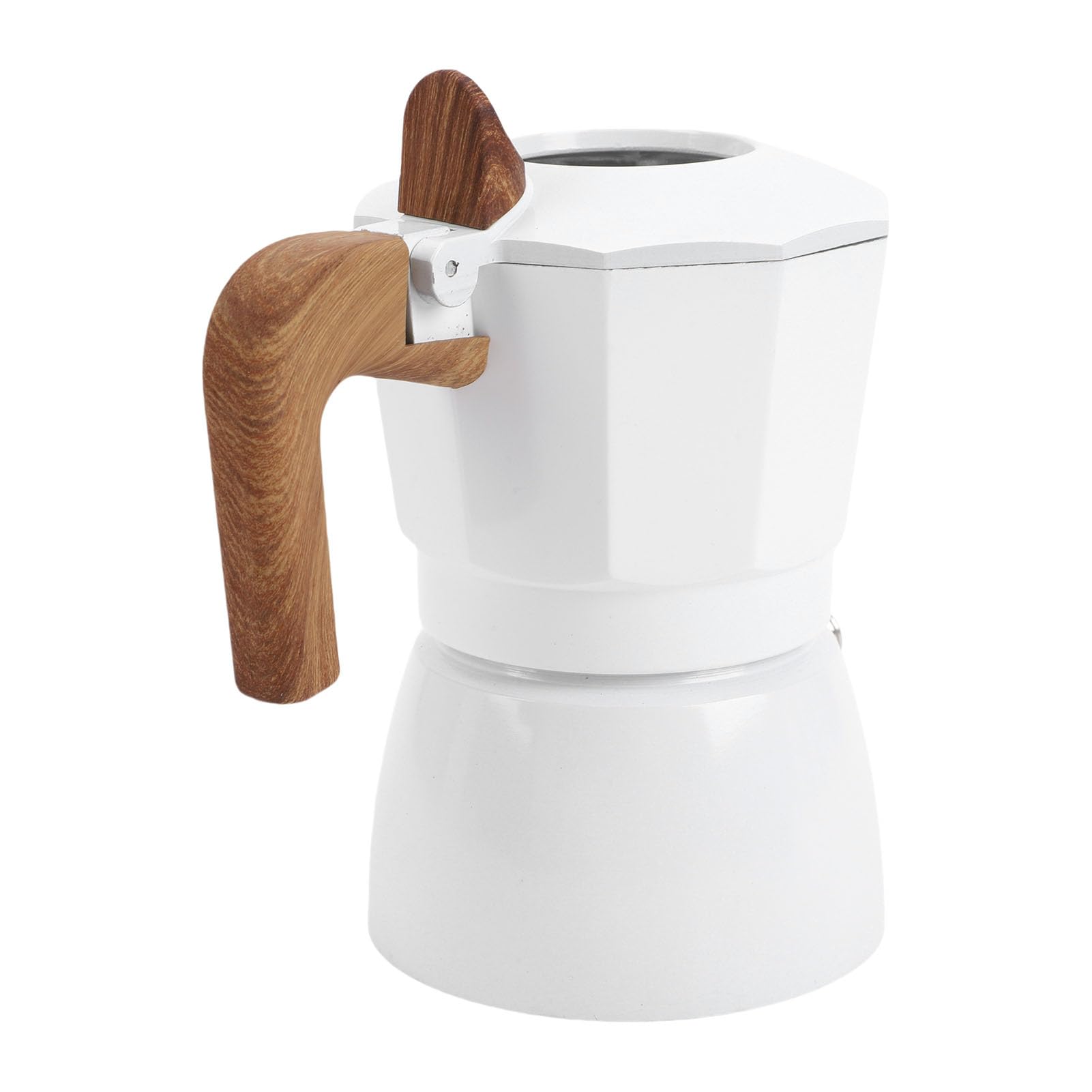 ZJchao Cafeti re Moka Vintage en Alliage d Aluminium 2 Tasses avec Doubles Vannes et Manche en Bois br lure pour Infusion Riche en 3 5 Min 100 ml
