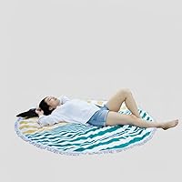 Vista 1 de Malo'o Toalla de playa grande de gran tamaño, máxima comodidad y estilo: toalla de playa redonda de 60 pulgadas con microfibra de algodón, secado