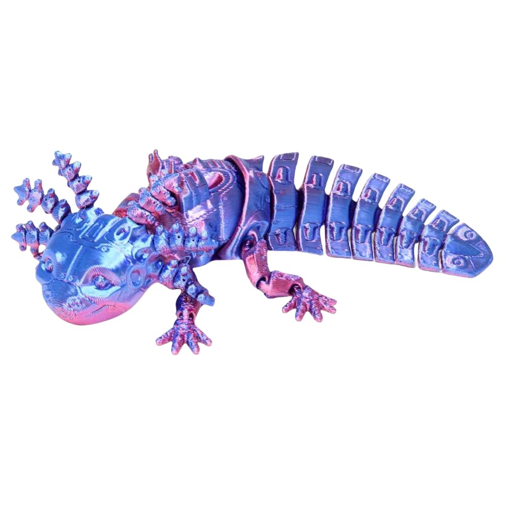 HTU 3D Printed Animals, Axolotl Toy, Stress Relief Desktop Figurine, Articulated 3D Printed Axolotl for Office Home