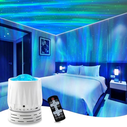Northern Lights Projector,Galaxy Projector,with Bluetooth Speaker and White Noise Star