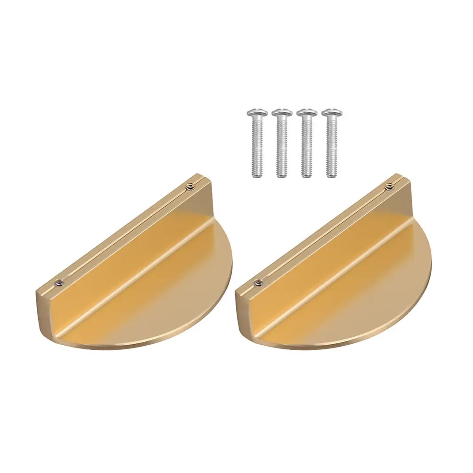 Maryear One Color Handle 4Pcs Semicircle Drawer Pulls Half Moon Cabinet Handles Space Aluminum Knobs Fine Workmanship Rounded Edge For Kitchen