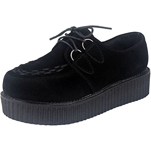 wealsex Basket Derby Creepers à Lacet Plateforme Suédé Rétro Chaussures Gothique Punk Casual Femme