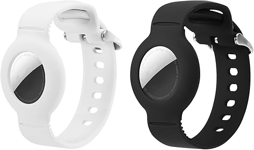 AMIR AirTag - Pulsera para niños (paquete de 2)  Pulsera de silicona suave con etiqueta de aire para niños  Correa de reloj ajustable antipérdida