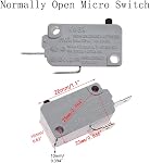 (Pack of 4) Microwave Oven Door Switch & 20 Amp 250V Fuse Slow-Blow Time Delay Ceramic Fuses 6x30mm Compatible and Universal Replacement for Microwaves