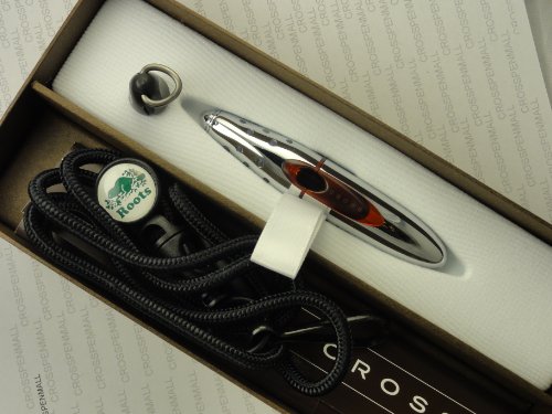 Caneta esferográfica de íon de metal vermelho com clipe de chave e cordão Cross Made in The USA Raíz