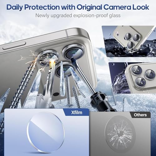 Image of for iPhone 17 Pro / 17 Pro Max Camera Lens Protector Original Individual Lens Screen Protector | 9H Hardness, Scratch-Resistant, Case Friendly (Titanium Gray)