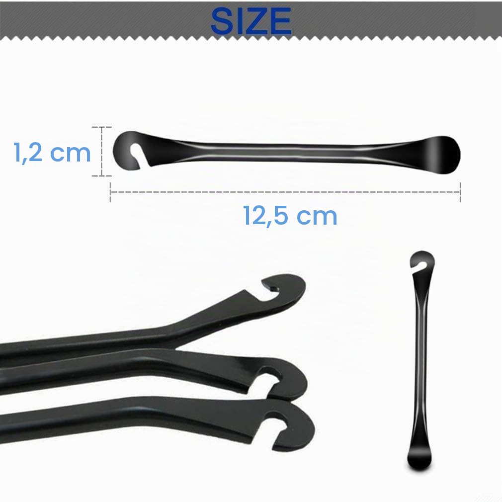 Smontaggio pneumatici Velo, 3 PZ Francaise Smontaggio Pneumatici Velo a Forma di Gancio in Acciaio, Leve per Pneumatici da Bicicletta, Pinza Pneumatico per MTB/BMX