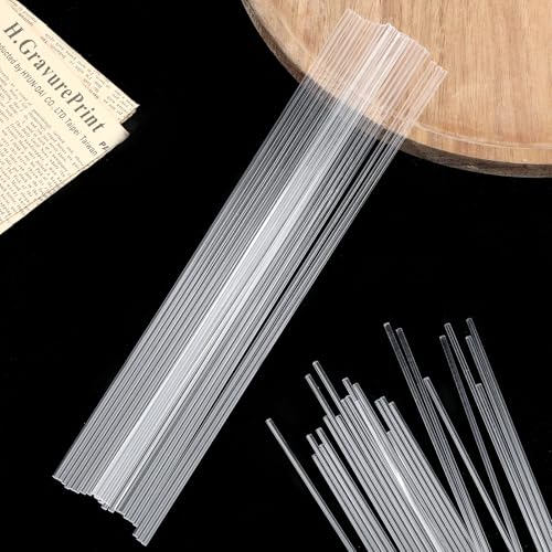 Image of 50pcs Clear Acrylic Rods, 3mm Diameter Transparent Round Plastic Sticks Strip, 1 /8 x 12in Acrylic Round Plastic Rods for DIY Crafts Party Decorations Gardening and Lighting