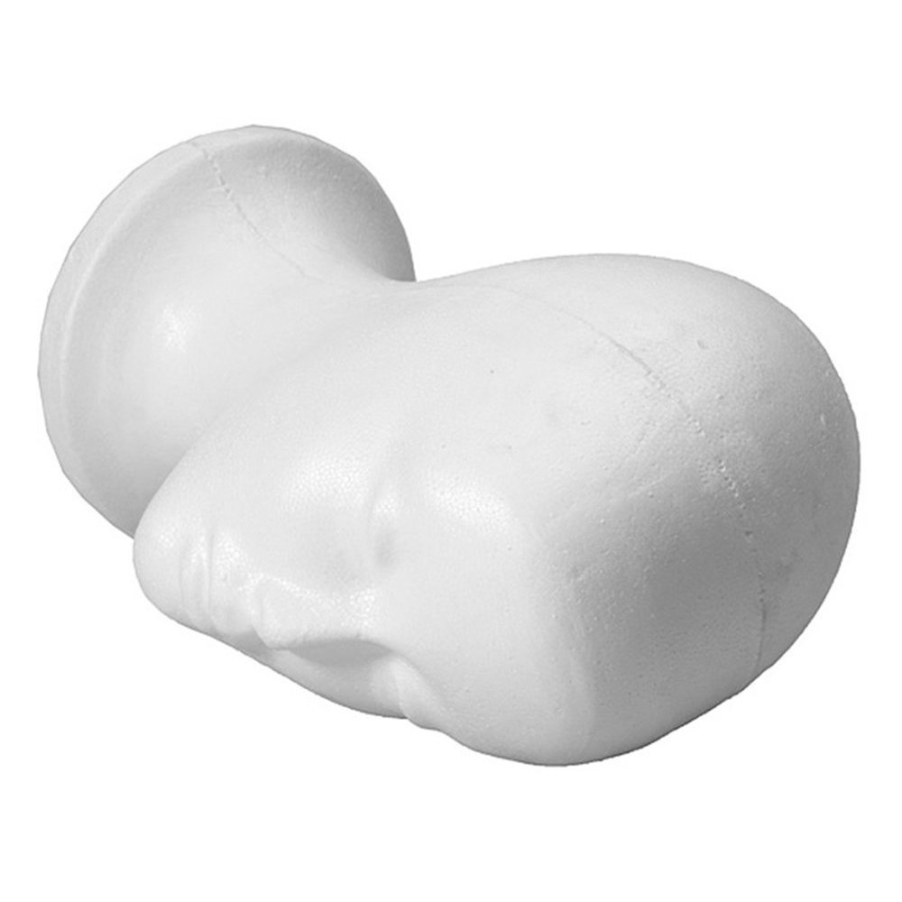 KIT 3 TESTA IN POLISTIROLO BIANCO ESPOSITORE PER PARRUCCA CAPPELLO CASCO