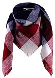 Stylischer XXL Schal CAPRIUM XXL Damen Schal Kariert übergroßer quadratisch Deckenschal Karo Tartan Streifen Plaid Muster Oversized Fransen Poncho (Schwarz Bordeaux)