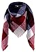 Produktbild CAPRIUM XXL Damen Schal Kariert übergroßer quadratisch Deckenschal Karo Tartan Streifen Plaid Muster Oversized Fransen Poncho (Schwarz Bordeaux)