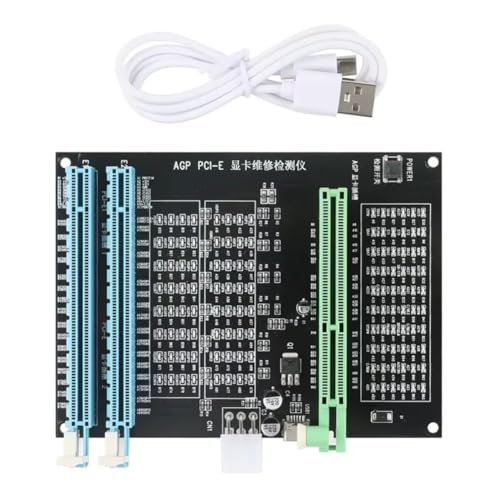 Qomcsrl Tester di Schede Grafiche AGP PCI-e X16 Tester per Socket A Doppio Scopo Strumento di Diagnosi e Riparazione per Schede Grafiche