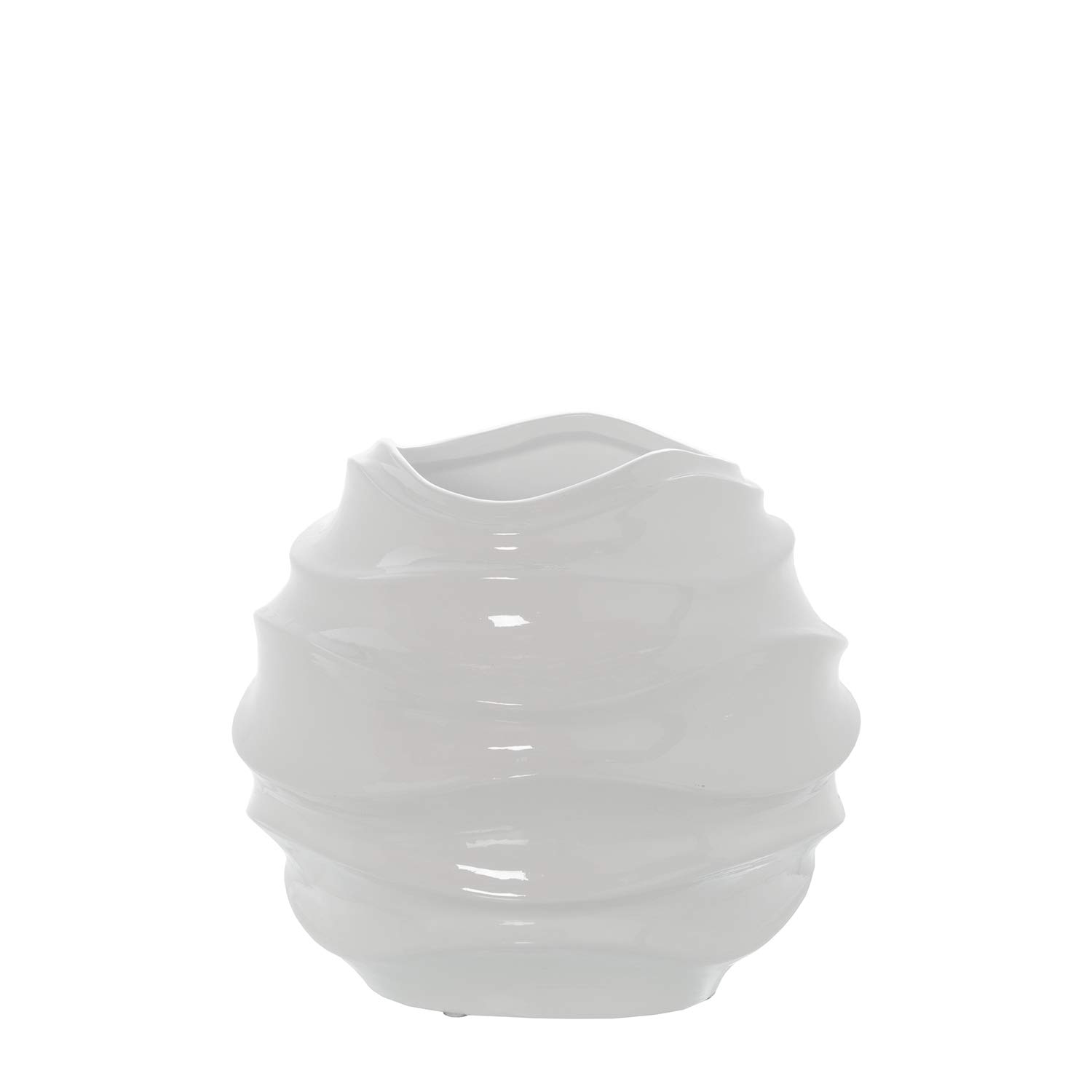 Vase en céramique blanc brillant 30cm pour sublimer votre salon moderne