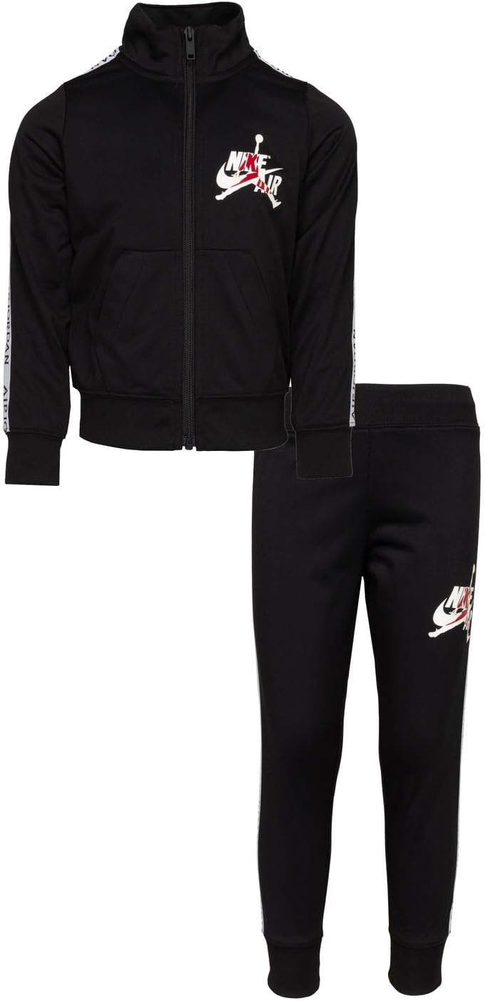 Jordan Boy`s Jumpman Tricot Taping 2 Piece Set (Black(857146-023)/White, 3T)