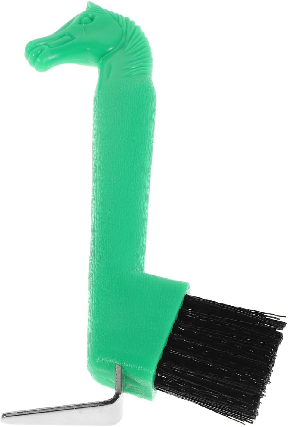 MERRYHAPY Horse Hoof Pick with Brush for Grooming Metal and Plastic Construction, Ergonomic Anti-Skid Handle, Removes Dirt and Stubborn Debris, for Farms and Horse Stables, 7.3 Inches