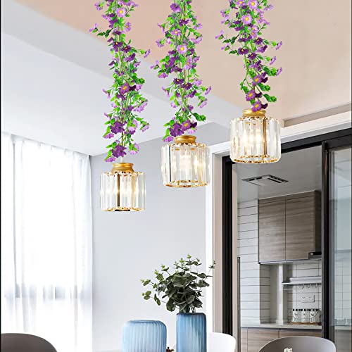 Cisdueo Silk Daisy Flower Garland Artificial Daisy Flowers Vine Purple Fake Flower Vine Hanging Ivy Daisy Flowers Garland Spring For Wall Party Wedding Arch Floral Decor Home Indoor Outdoor Ceremony #TOP3