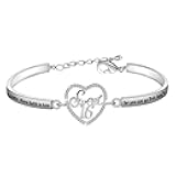 FUSTMW Happy 16th Birthday Gifts Sweet 16 Bracelet Sixteen Birthday Sweet 16 Jewelry Gifts for Daughter Bracelet