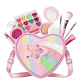 BestoU Kit de Maquillaje Juguete para Niñas 11 Piezas Maquillaje para Niña No Tóxico de Simulación con Bolsa Cosmética...