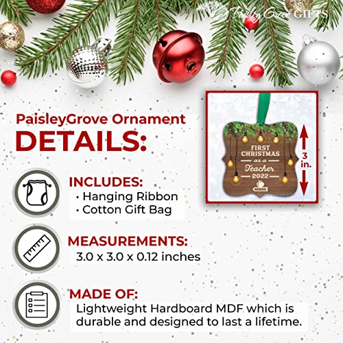 First Christmas As A Teacher Ornament 2022 Holiday Keepsake For New Teachers #TOP2