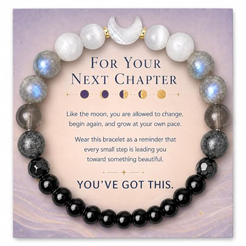 Moon Phase Moonstone Beaded Bracelet