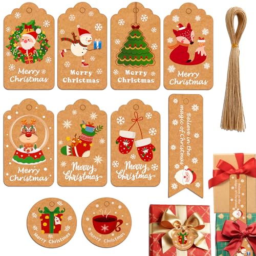 Aujzoo Weihnachtsanhänger, 50 Stück, 10 Stile,...